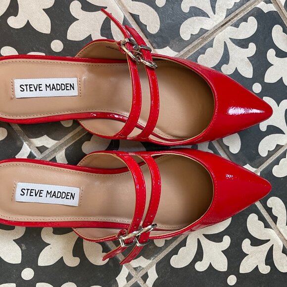 Steve Madden Elizaa Pointed Toe Mule | Size 8 | Red - Picture 4 of 5